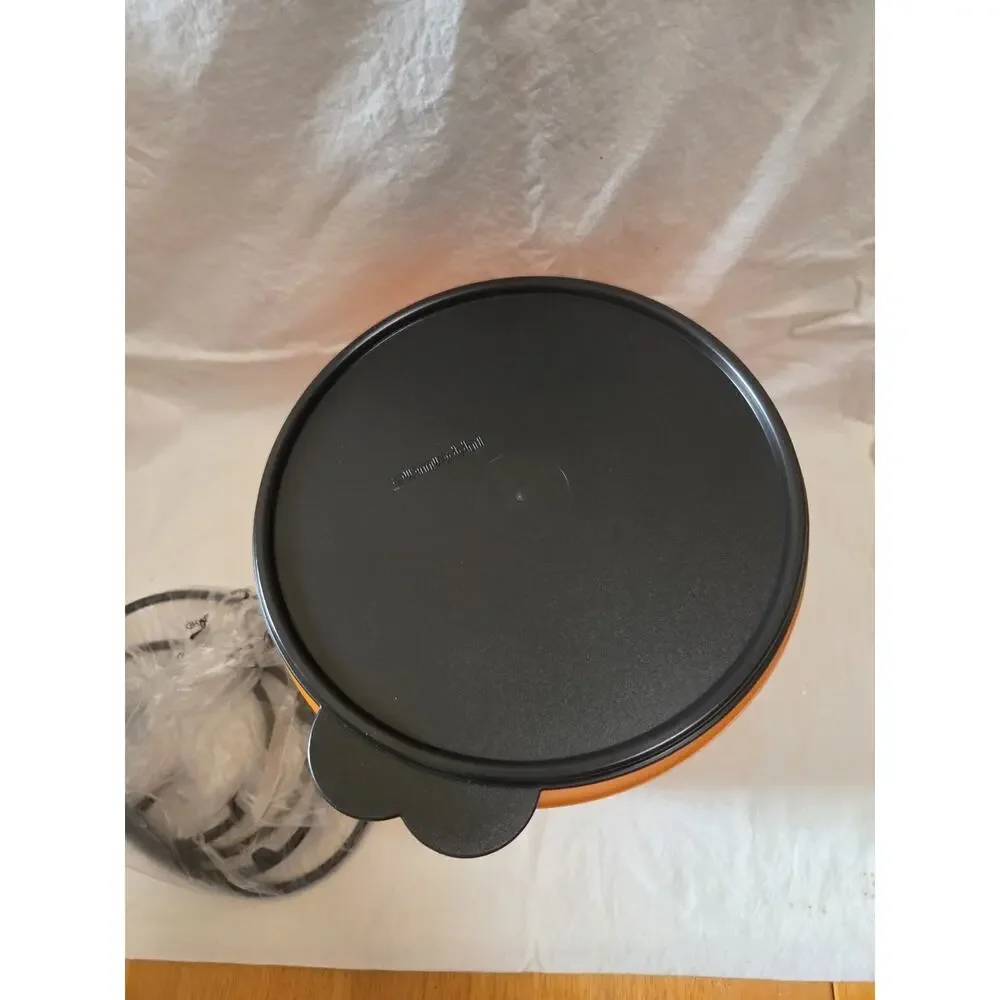 Tupperware Canister Glitter Orange Black Halloween With Cariolier Handle 14 Cups